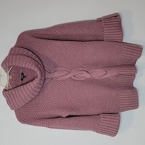 Talbots oversized cowl neck wool blend pink sweater